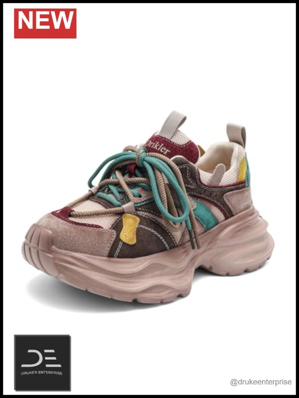 Women's Chunky Platform Sneakers Mesh Lace Up Walking Shoes Slip Resistant